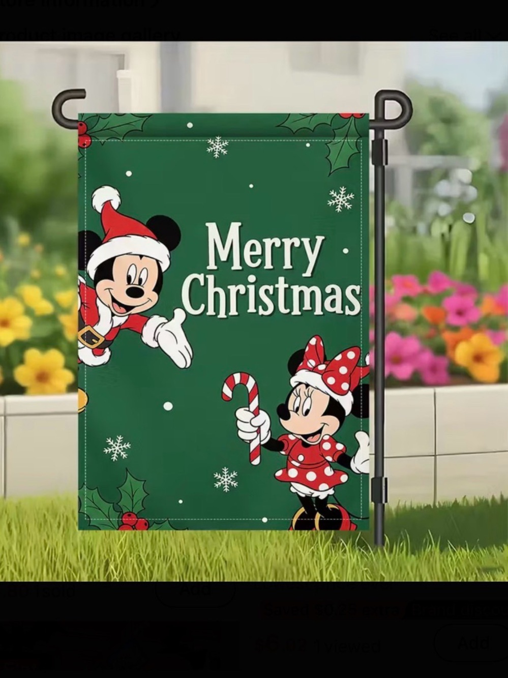 Christmas Mickey & Minnie Flag